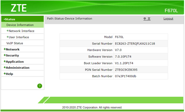 ZTE ZXHN Gpon Onu Ont 4GE+1TEL+ 1USB 12 Luces M&oacute;dem Enrutador De Doble Banda F670l Wifi Onu